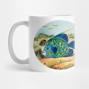 Angel fish on reef background Mug